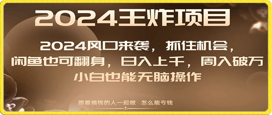 2024风口项目来袭，抓住机会，闲鱼也可翻身，日入上千，周入破万-云创库