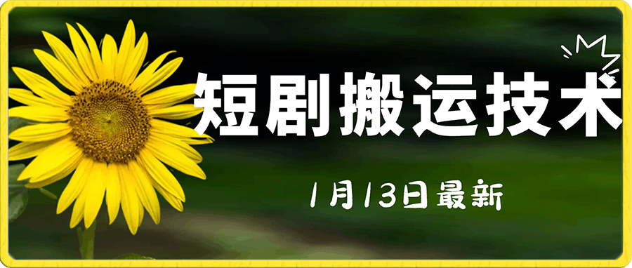 1月13日短剧搬运技术，电脑手机都可以操作，不限制机型-云创库