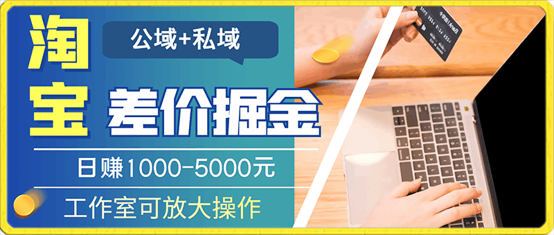 利用淘宝公域 私域差价掘金，日赚1000-5000元，工作室可放大操作-云创库