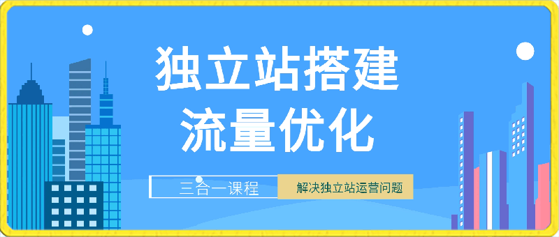 独立站搭建和流量优化，三合一课程解决独立站运营问题-云创库