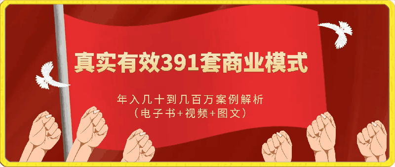 真实有效391套商业模式，年入几十到几百万案例解析（电子书 视频 图文）-云创库