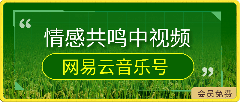 情感共鸣中视频网易云音乐号，每天两小时月入过万，适合宝妈、大学生-云创库