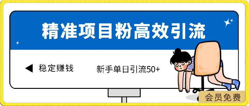 精准项目粉高效引流术，新手单日引流50 ，多重变现方式稳定赚钱【揭秘】-云创库