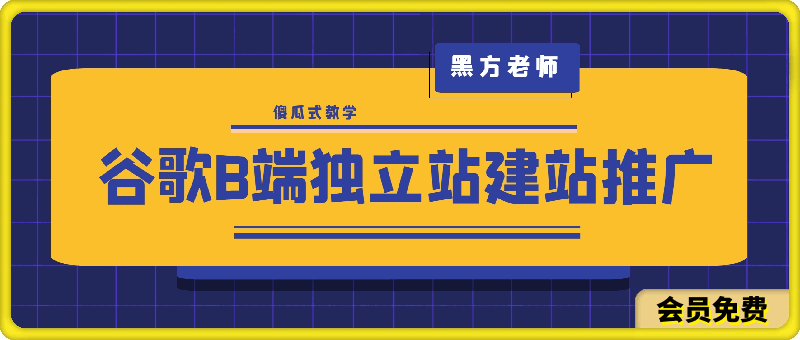 黑方老师·谷歌B端独立站建站推广-云创库