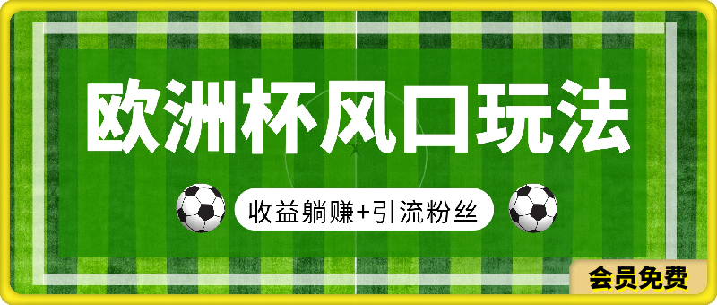 2024欧洲杯风口的玩法及实现收益躺赚 引流粉丝的方法，新手小白绝佳项目【揭秘】-云创库