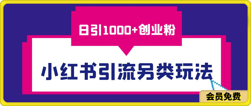 2024小红书引流另类玩法，一天引流1000 创业粉-云创库