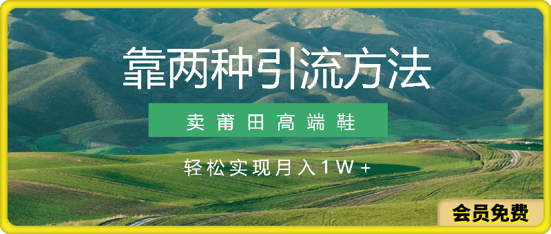 靠两种引流方法卖莆田高端鞋，轻松实现月入1W ，小白也能轻松上手，每天只要1小时【揭秘】-云创库