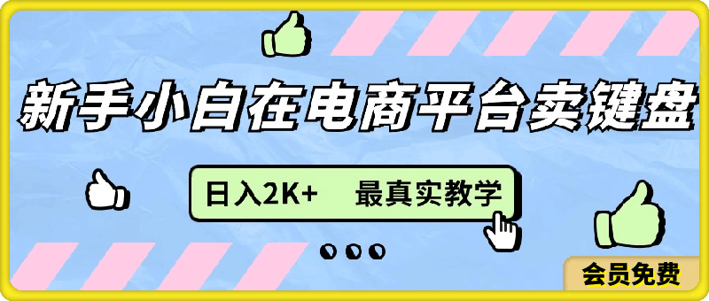 新手小白在电商平台卖键盘，日入2K 最真实教学-云创库