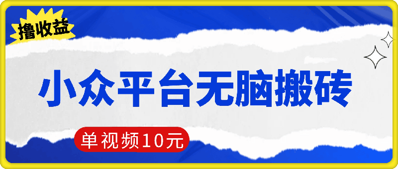 小众平台无脑搬砖撸收益，单个视频平均10元 (附带批量玩法)-云创库