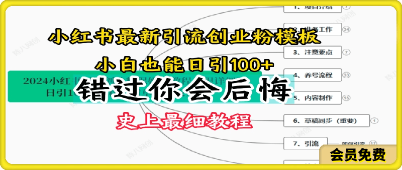 2024小红书引流创业粉史上最细教程，手把手教你引流【揭秘】-云创库