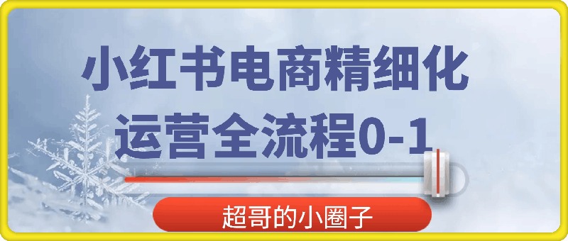 小红书电商精细化 运营全流程0-1-云创库