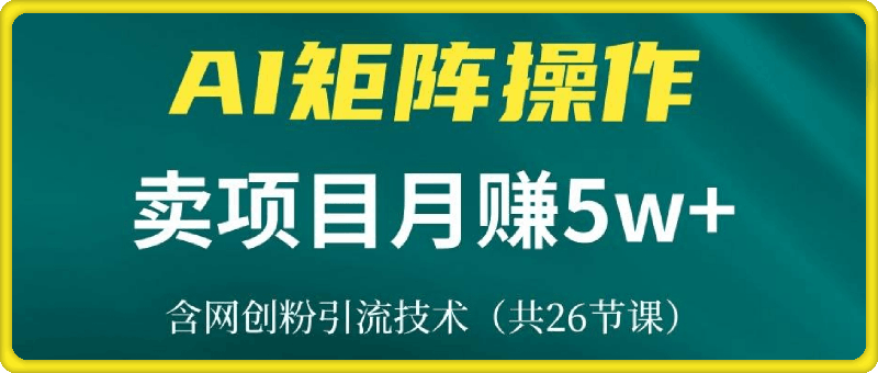 高鹏圈-网创IP打造课，借助AI卖项目月赚5万 ，含引流技术（共26节课）-云创库