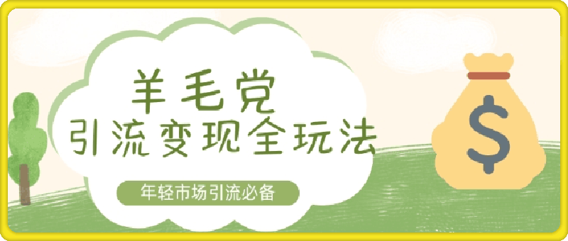 羊毛党引流变现全玩法，年轻市场引流必备-云创库